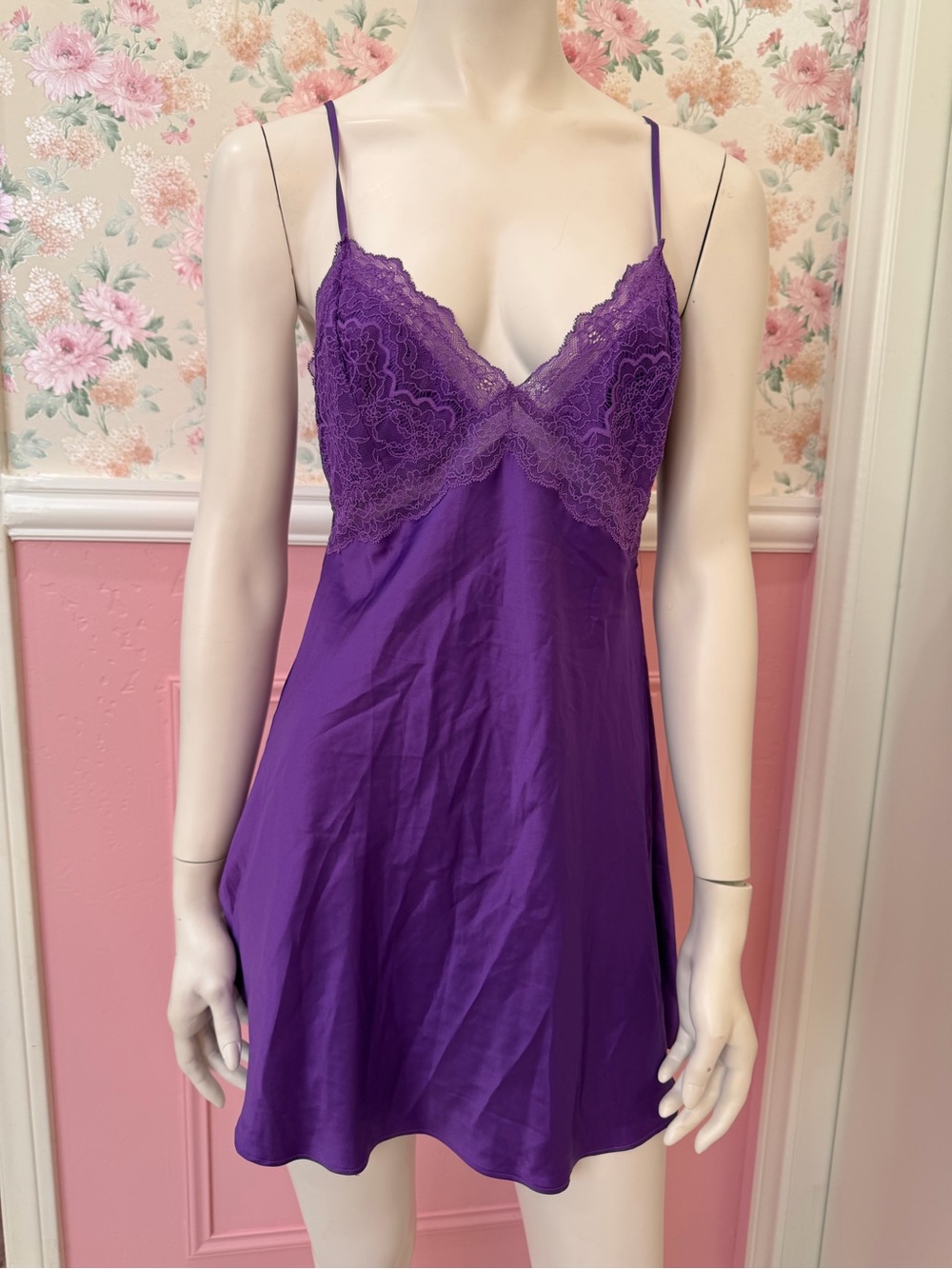 Victoria's Secret Purple Lace-Trim Slip